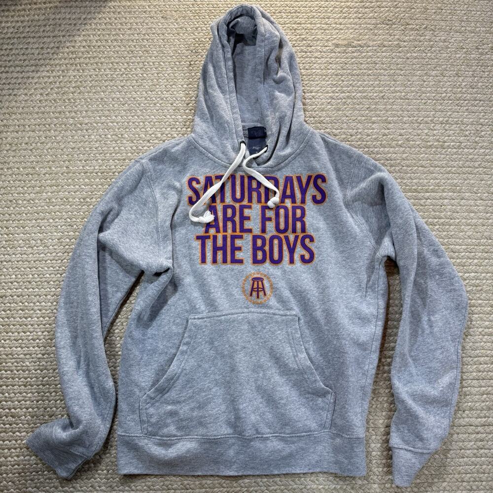 Barstool Sports “Saturdays Are For The Boys” Gray Hoodie Men’s Size Small